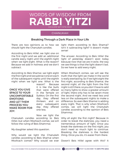 Words of Wisdom from Rabbi Yitzi — Parshas Mikeitz
