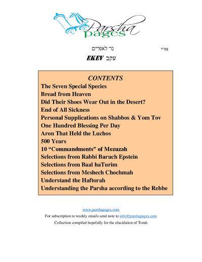 Parsha Pages — Parshas Eikev