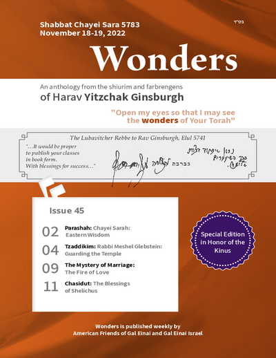 Wonders — Parshas Chayei Sarah