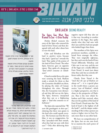 Bilvavi — Parshas Shlach