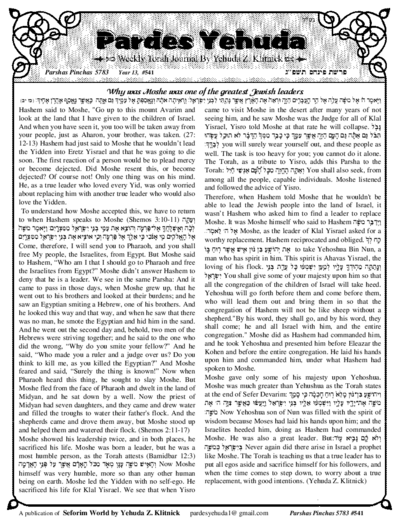 Pardes Yehuda — Parshas Pinchas