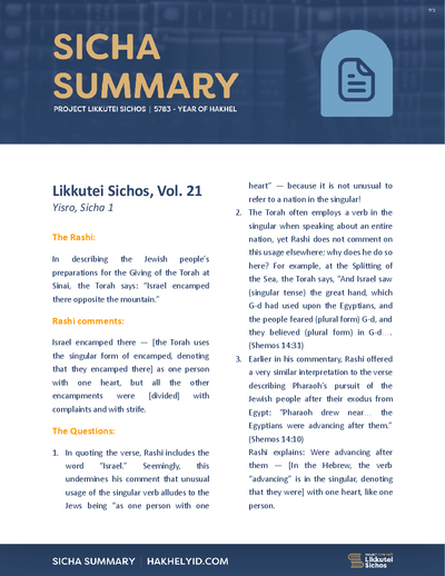 Project Likkutei Sichos — Parshas Yisro