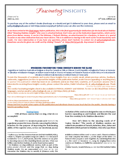 Fascinating Insights — Parshas Korach
