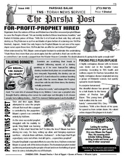 The Parsha Post — Parshas Balak