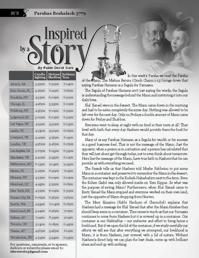 Inspired by a Story — Parshas Beshalach