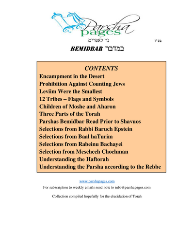Parsha Pages — Parshas Bamidbar