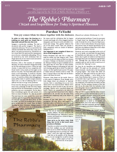 The Rebbe's Pharmacy — Parshas Vayechi