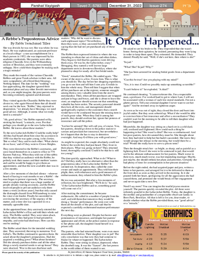 The Jewish Weekly — Parshas Vayigash