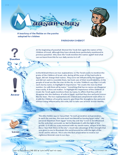 Maayan Chay — Parshas Shemos