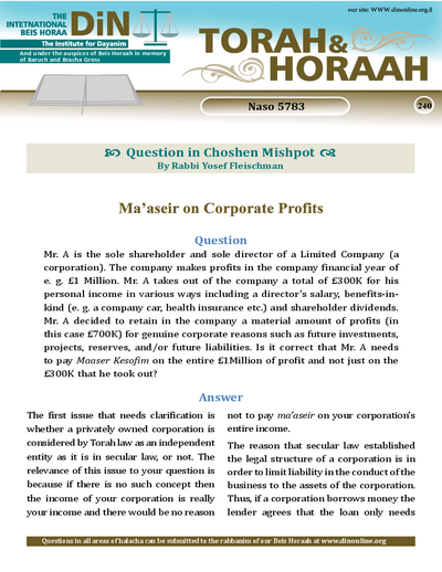 Torah & Horaah — Parshas Naso