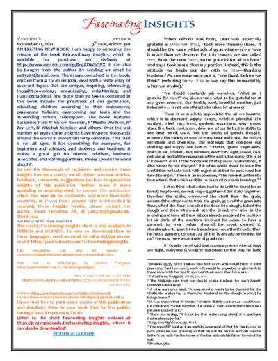 Fascinating Insights — Parshas Vayeitzei