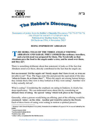 Chabad Research Unit — Parshas Vayeira