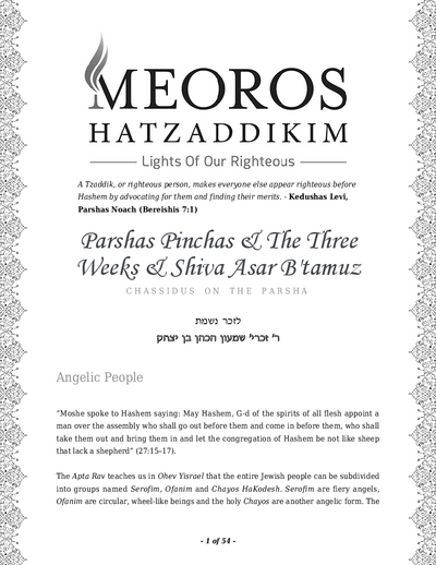 Me'oros Hatzaddikim — Parshas Pinchas
