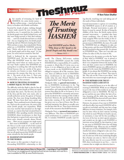 The Shmuz — Parshas Beshalach