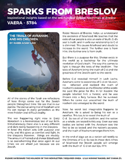 Sparks from Breslov — Parshas Vayeira