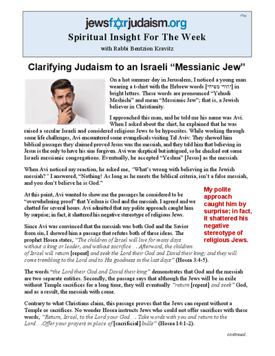 Jews for Judaism — Parshas Bamidbar