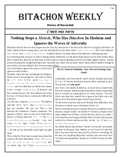 Bitachon Weekly — Parshas Naso
