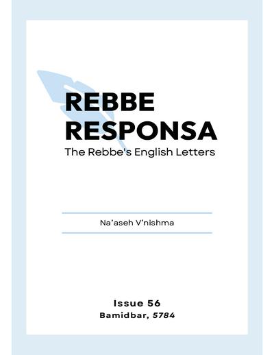 Rebbe Responsa — Parshas Bamidbar
