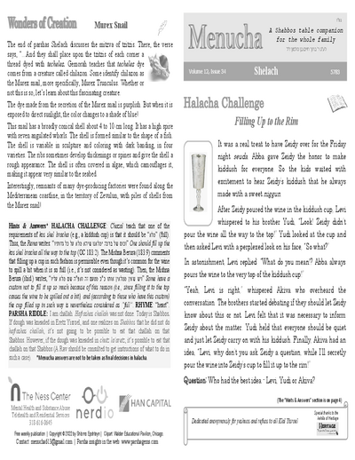 Menucha Magazine — Parshas Shlach