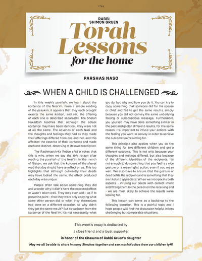 Torah Lessons for the Home — Parshas Naso