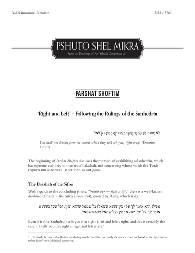 Meshech Chochma — Parshas Shoftim