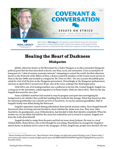 Covenant & Conversation — Parshas Mishpatim