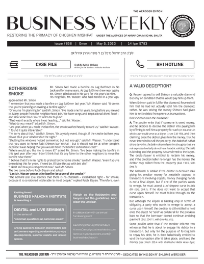 Business Weekly — Parshas Emor
