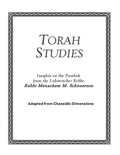 Torah Studies — Parshas Pinchas