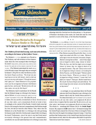 Zera Shimshon — Parshas Bamidbar