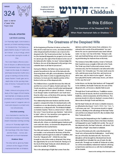 The Weekly Chiddush — Parshas Ki Teitzei