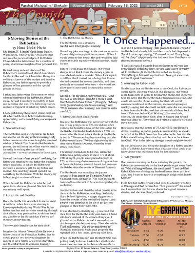 The Jewish Weekly — Parshas Mishpatim
