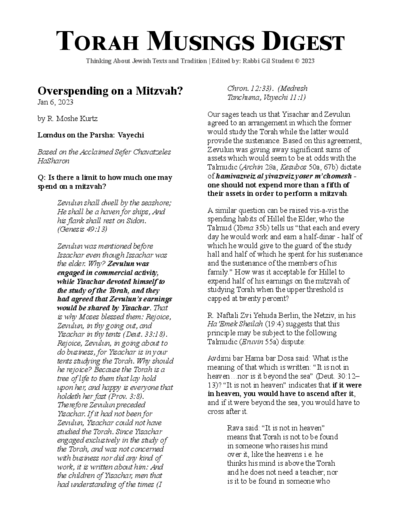Torah Musings — Parshas Vayechi