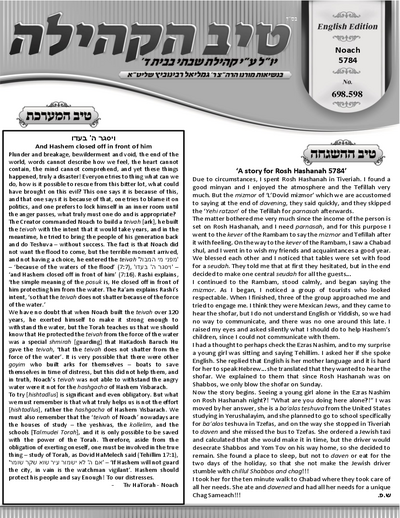טיב הקהילה English — Parshas Noach