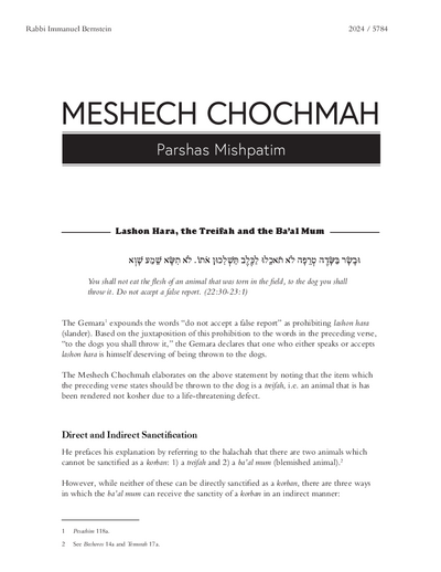 Meshech Chochma — Parshas Mishpatim
