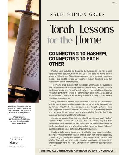 Torah Lessons for the Home — Parshas Naso