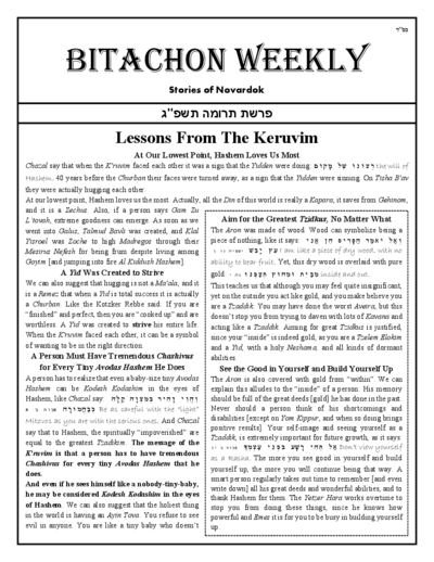 Bitachon Weekly — Parshas Terumah