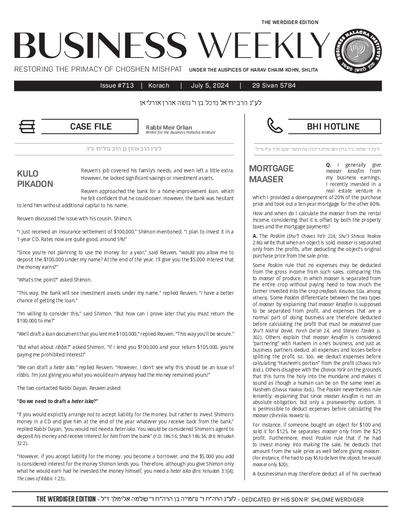 Business Weekly — Parshas Korach