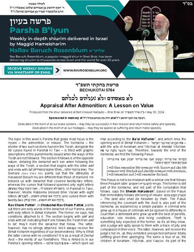 Torah Papers — Parshas Bechukosai