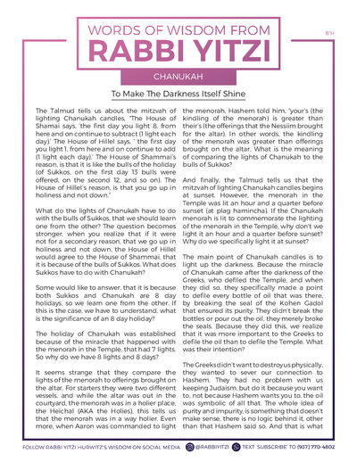 Words of Wisdom from Rabbi Yitzi — Parshas Mikeitz