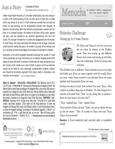 Menucha Magazine — Parshas Vayechi