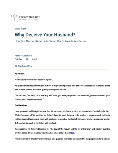 The Yeshiva.net — Parshas Toldos