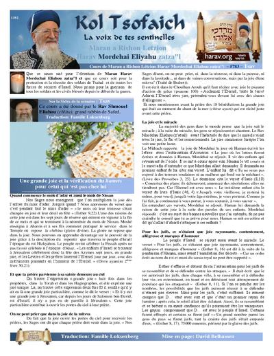 Kol Tsofaich — Parshas Tsav