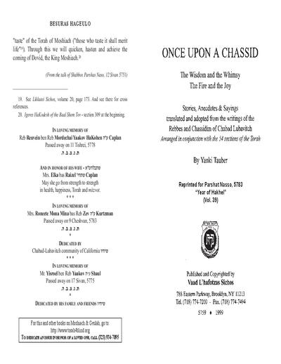Once Upon a Chossid — Parshas Naso