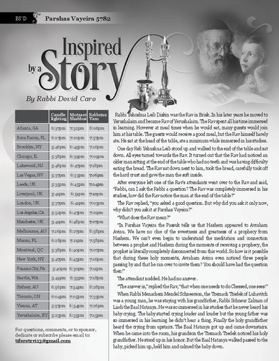 Inspired by a Story — Parshas Vayeira
