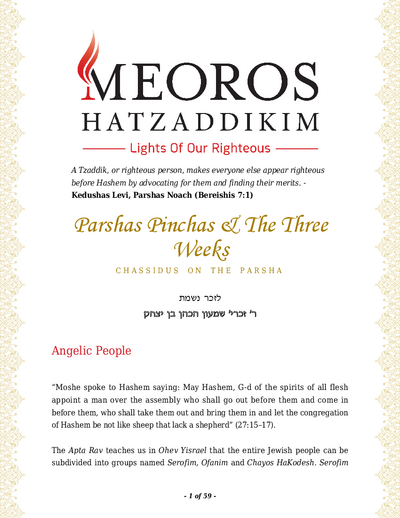 Me'oros Hatzaddikim — Parshas Pinchas