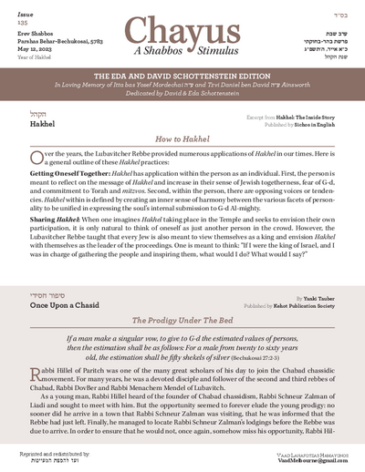 Chayus — Parshas Behar-Bechukosai