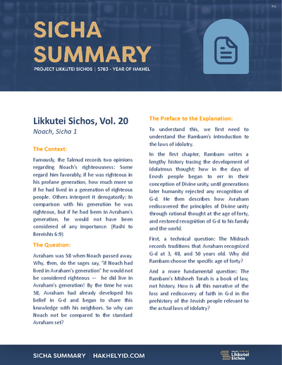 Project Likkutei Sichos — Parshas Noach