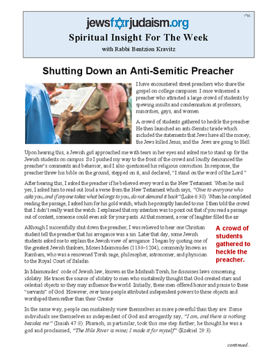 Jews for Judaism — Parshas Beshalach