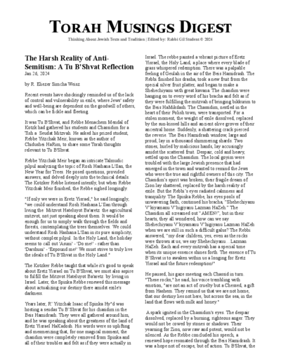 Torah Musings — Parshas Beshalach