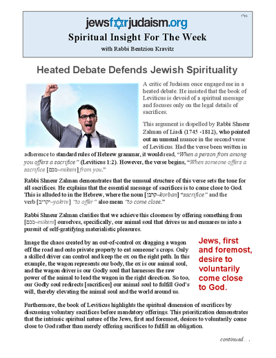 Jews for Judaism — Parshas Shemini